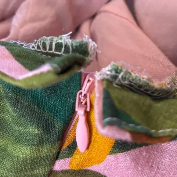 NWT Farm Rio Pink Cocoa Forest Mini Dress Women's Size L Floral Leaf Pink Green - Picture 11 of 11